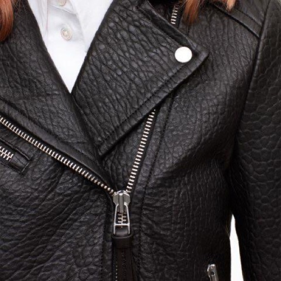 Mackage for Aritzia Pebbled Genuine Lambskin Leather Moto Jacket - Picture 3 of 13